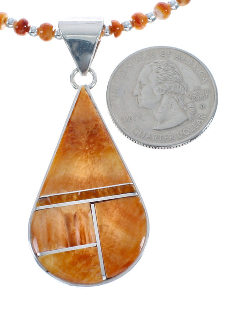Navajo Oyster Shell Genuine Sterling Silver Bead Necklace Set JX125541
